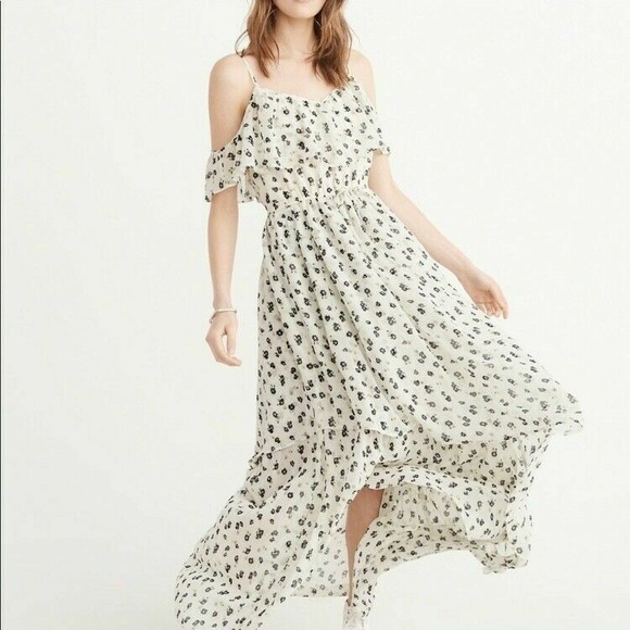 Abercrombie & Fitch Dresses & Skirts - Abercrombie & Fitch Womens Floral Maxi Dress XS Flutter Sleeve Garden Party A+F